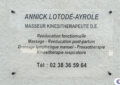 Bannière plaque professionnelle transparente masseur kinésithérapeute Annick Lotodé-Ayrole