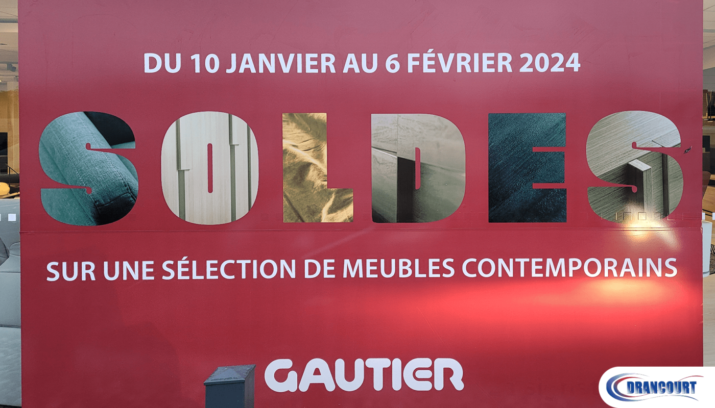 bannière vitrine soldes Gautier