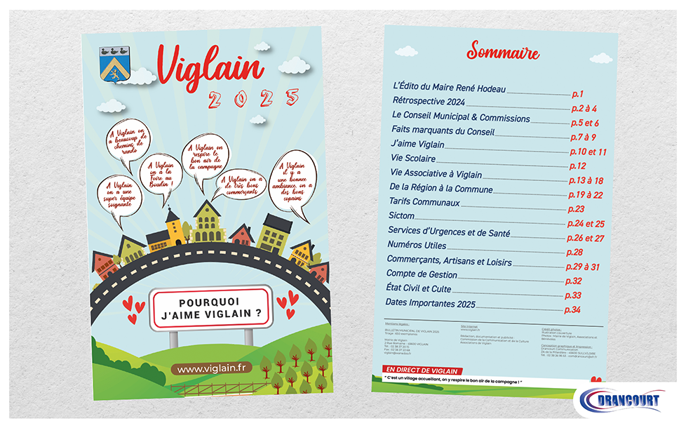 Page sommaire bulletin municipal Viglain 2025